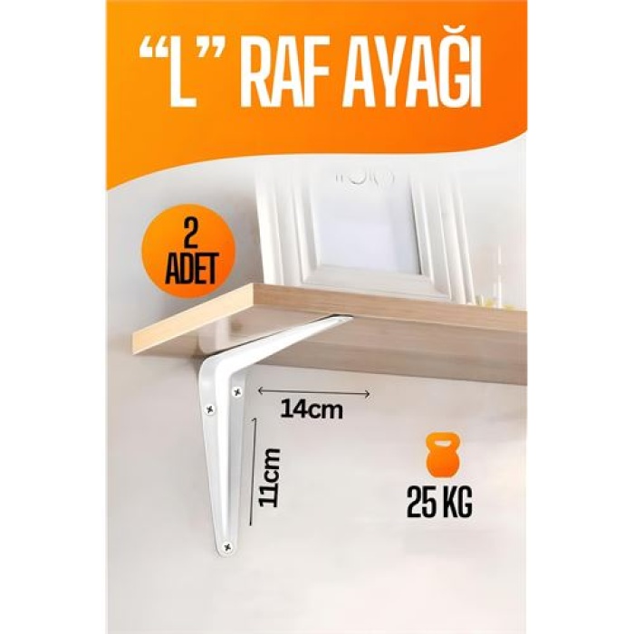 Tekno-Firsat L Raf Altı Raf Ayağı 14X11 cm 2 Adet