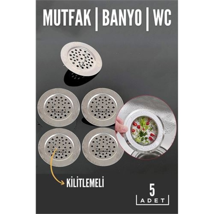 Tekno-Firsat Kilitli Lavabo Süzgeci Figgini Design 5 ADET