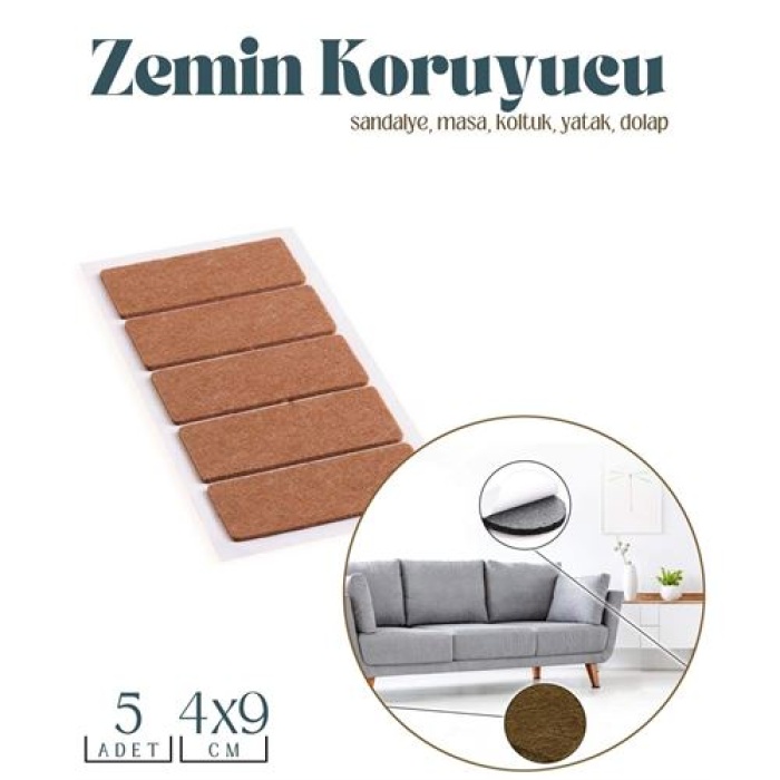 Tekno-Firsat 5 Adet 4x9cm Sandalye Mobilya Koruyucu Keçe