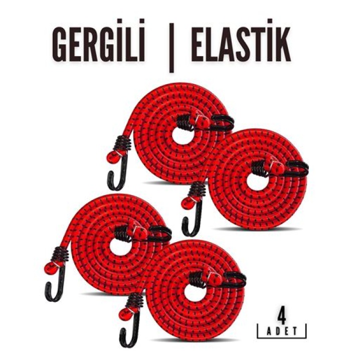 Tekno-Firsat Gergili Bagaj Lastiği 2 Kancalı 4 lü PAKET