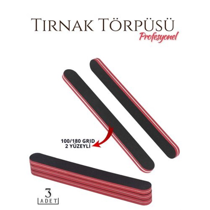 Tekno-Firsat Manikür Pedikür Tırnak Törpüsü 100/180 Grid Profesyonel 3 Adet