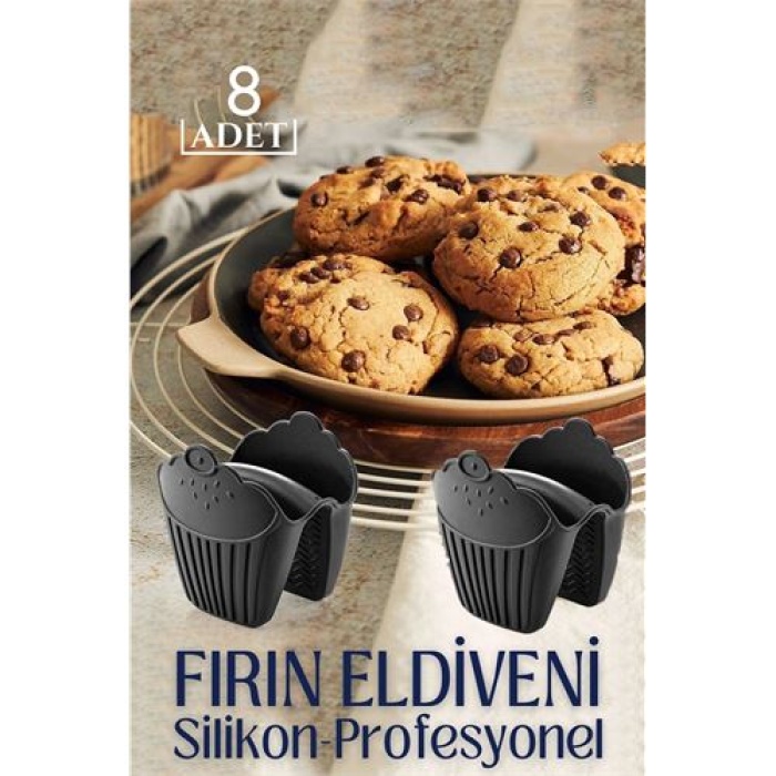 Tekno-Firsat 8 ADET Silikon Fırın Eldiveni  Collezioni Design 718989 Toptan Paket