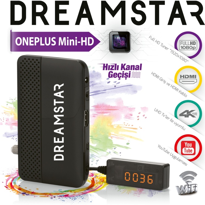 DREAMSTAR ONE PLUS MİNİ FULL HD UYDU ALICISI