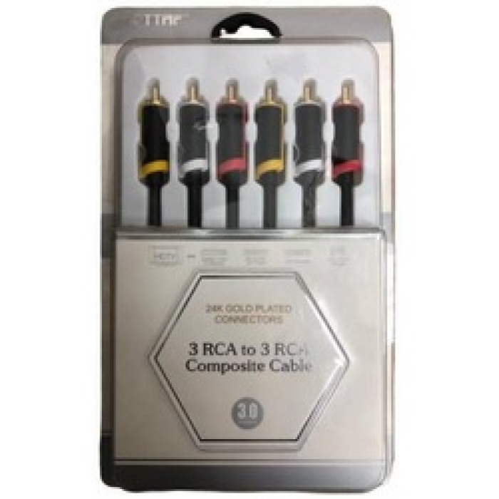 TTAF 3RCA TO 3RCA 3m KABLO 24K ALTIN KAPLAMA