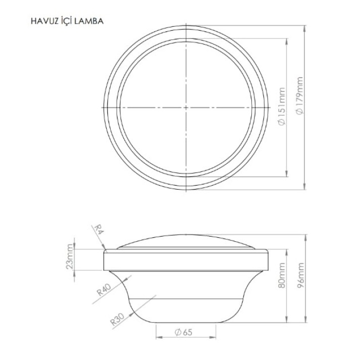 Tenda 30 watt RGB 2 Kablolu Smd Led Havuz Ampulu / Par 56