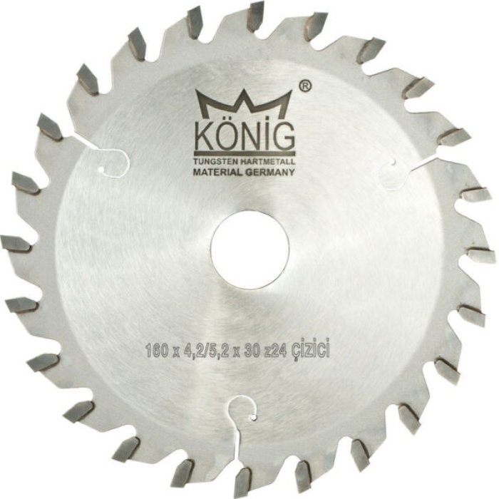 König Elmas Uçlu Çizici Testere Bıçağı 160X4,2-5,2X30X24Z