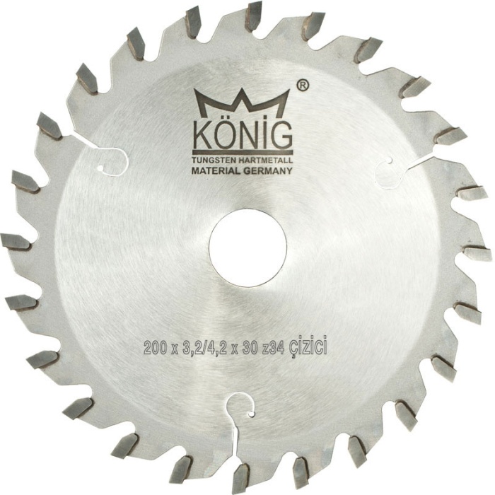 König Elmas Uçlu Çizici Testere Bıçağı  200X3,2-4,2X30X34Z