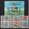 FUTBOL-DÜNYA KUPASI-1990 ROMANYA-DAMGASIZ MNH TAM SET + BLOK