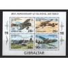 SAVAŞ UÇAKLARI-1998 GIBRALTAR-DAMGASIZ MNH BLOK-NOMİNAL £1.38