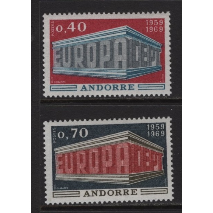 1969 AVRUPA CEPT-ANDORRA-DAMGASIZ MNH TAM SET-MICHEL KD: 20 EURO