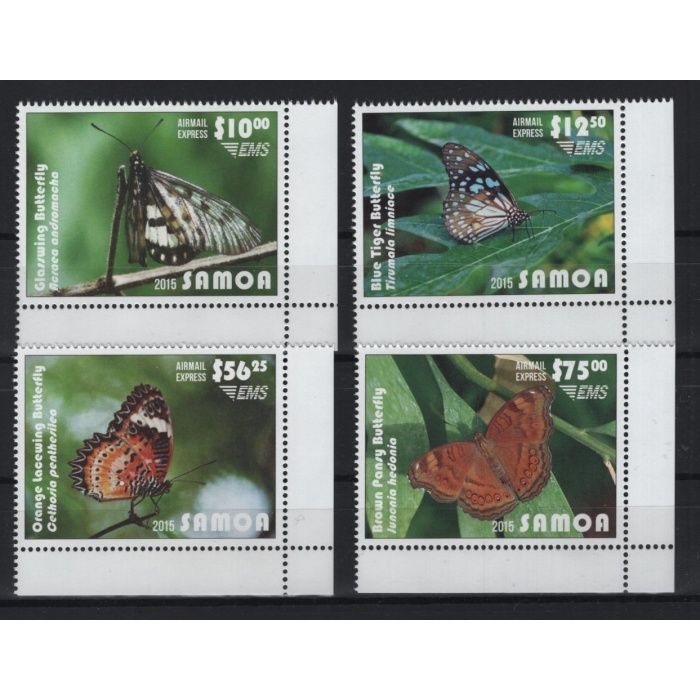 KELEBEKLER-2015 SAMOA-DAMGASIZ MNH TAM SET-SG KD: £322-YÜKSEK NOMİNAL