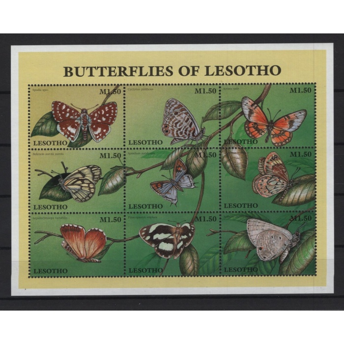 KELEBEKLER-1997 LESOTHO-DAMGASIZ MNH BLOK