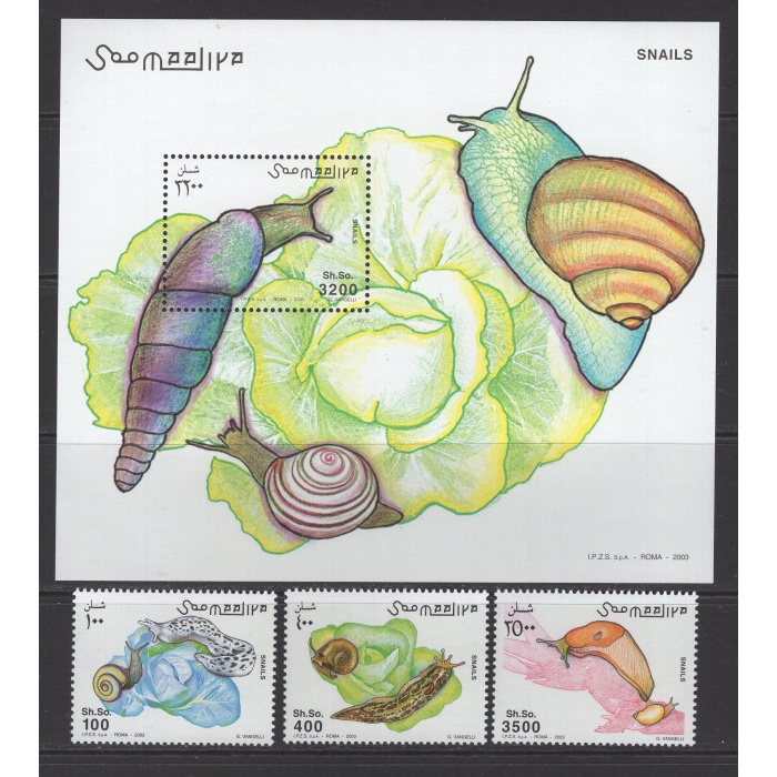 SALYANGOZLAR-2003 SOMALYA-DAMGASIZ MNH BLOK + TAM SET