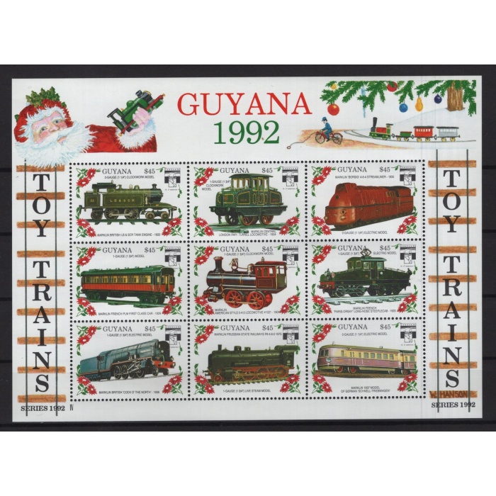 TRENLER-1992 GUYANA-DAMGASIZ MNH BLOK