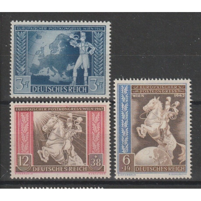 POSTA KONGRESİ-1942 REICH-DAMGASIZ MNH TAM SET