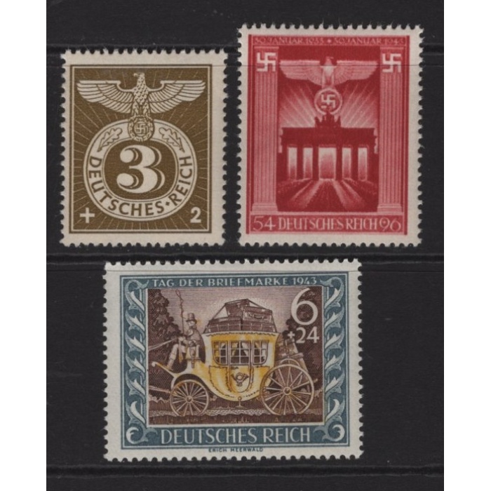 FARKLI TEMALAR-HİTLER İHTİLALİ-PUL GÜNÜ-1943 REICH-DAMGASIZ MNH TAM SET