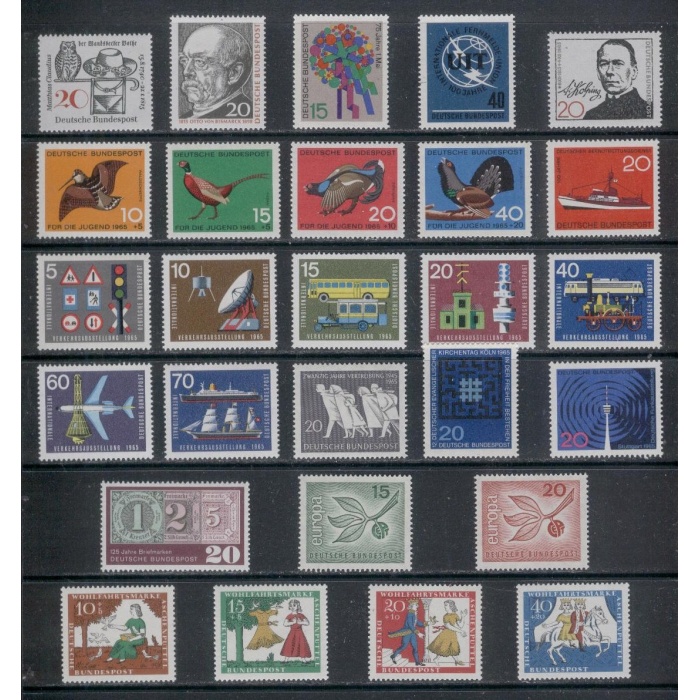 1965 ALMANYA-DAMGASIZ MNH TAM YIL SETİ-MICHEL KD: 8 EURO