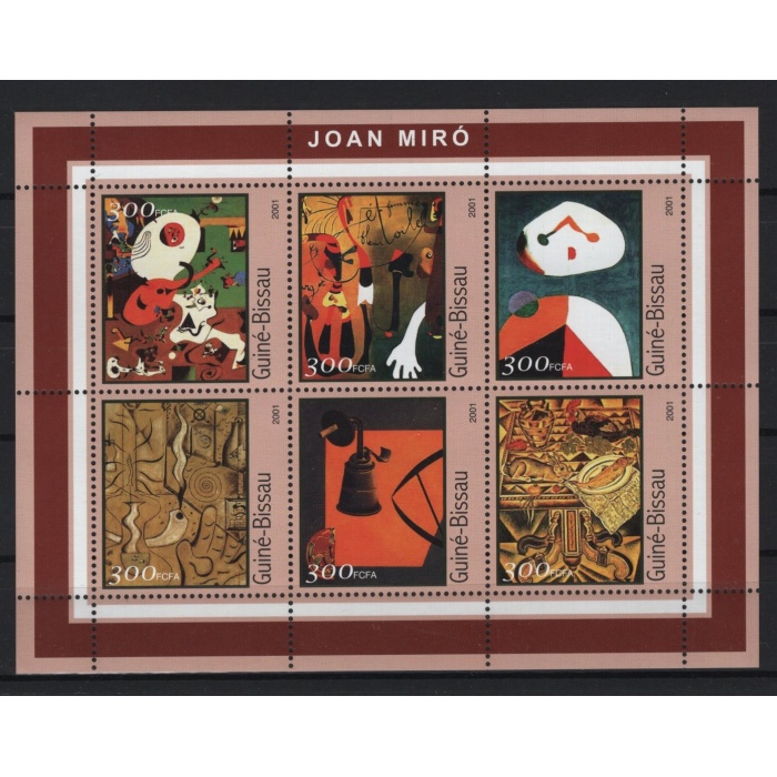 TABLOLAR-JOAN MIRO-2001 GİNE BISSAU-DAMGASIZ MNH BLOK