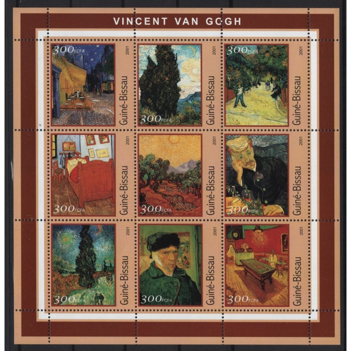 TABLOLAR-VINCENT VAN GOGH-2001 GİNE BISSAU-DAMGASIZ MNH BLOK