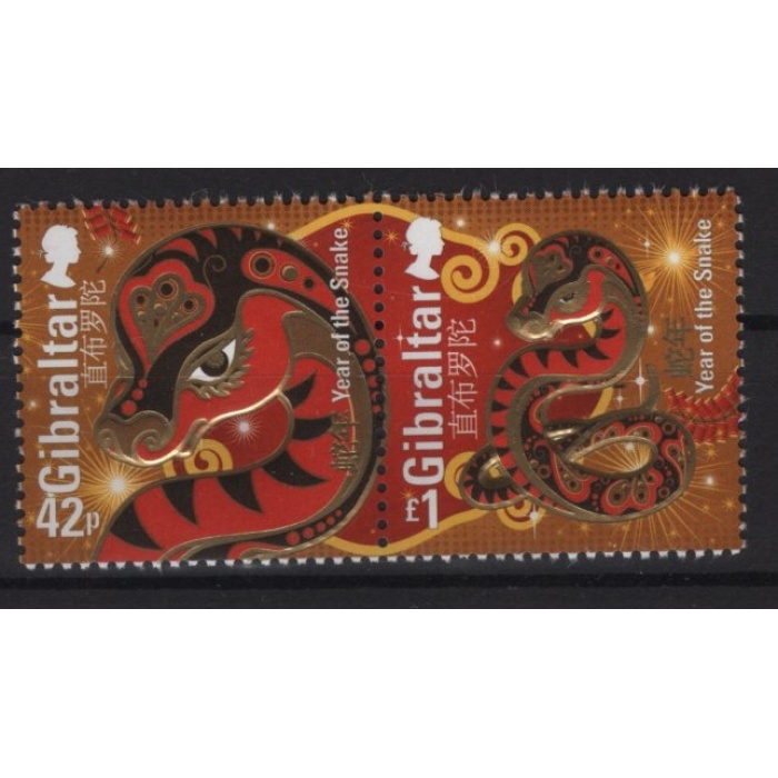 YILAN YILI-2013 GIBRALTAR-DAMGASIZ MNH TAM SET-NOMİNAL £1.42