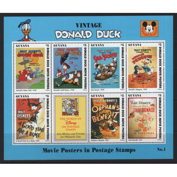 DISNEY-DONALD DUCK-1996 GUYANA-DAMGASIZ MNH BLOK