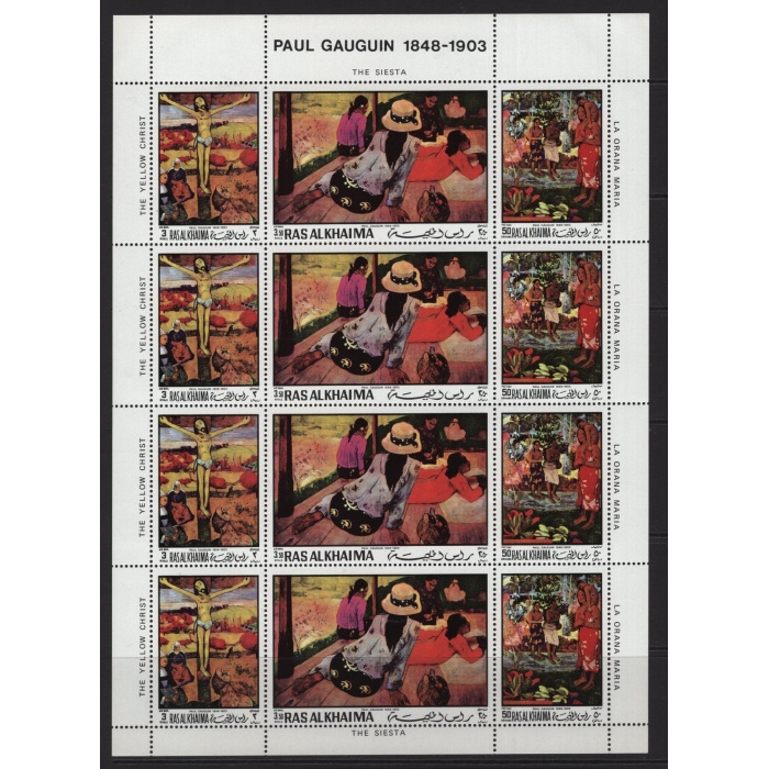 TABLOLAR-PAUL GAUGUIN-1970 RAS AL KHAIMA-DAMGASIZ MNH KLEINBOGEN