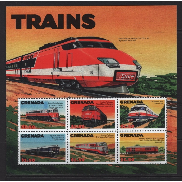 TRENLER-2000 GRENADA-DAMGASIZ MNH BLOK