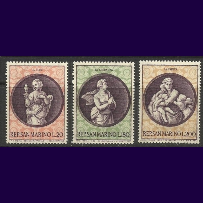 TABLOLAR-NOEL-1969 SAN MARINO-DAMGASIZ MNH TAM SET