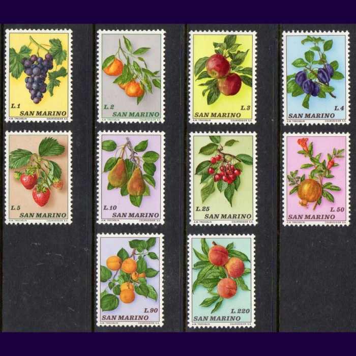 MEYVELER-1973 SAN MARINO-DAMGASIZ MNH TAM SET