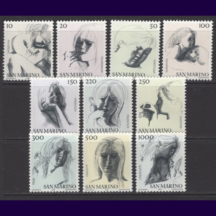 TABLOLAR-1976 SAN MARINO-DAMGASIZ MNH TAM SET