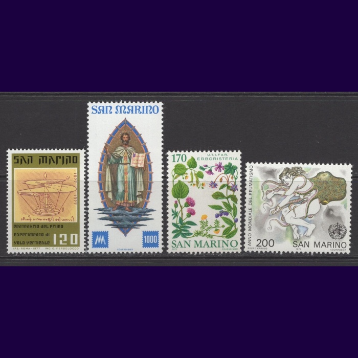 TABLOLAR-1977 SAN MARINO-DAMGASIZ MNH TAM SET