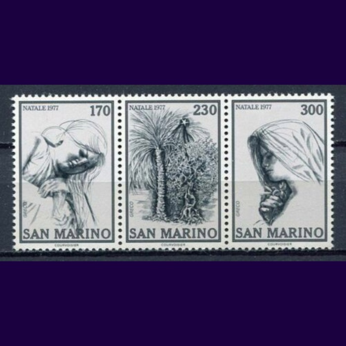 TABLOLAR-1977 SAN MARINO-DAMGASIZ MNH TAM SET