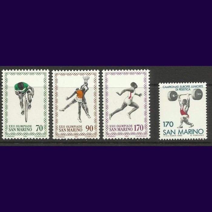 SPOR-1980 SAN MARINO-DAMGASIZ MNH TAM SET