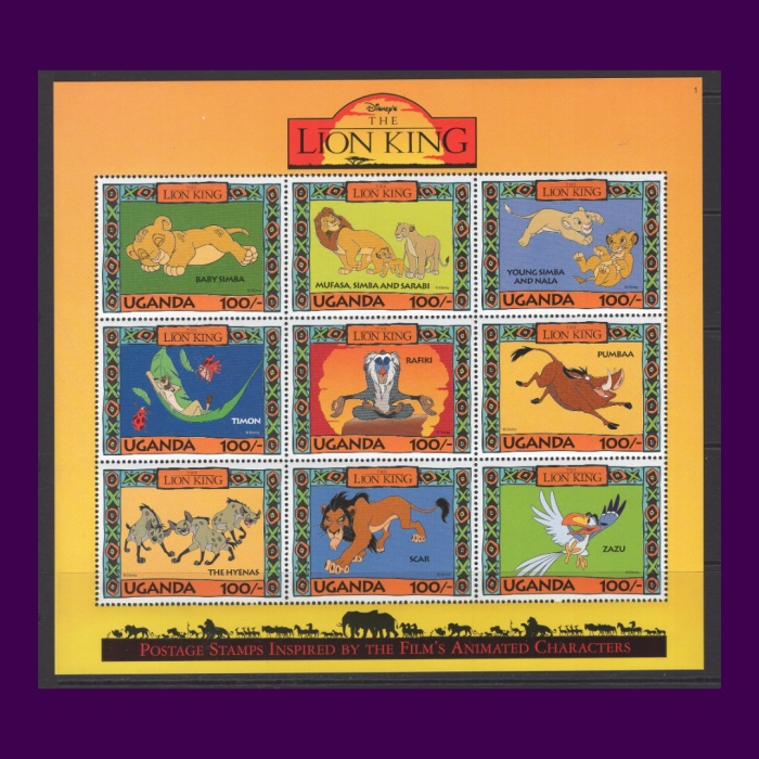 DİSNEY-LION KING-1994 UGANDA-DAMGASIZ MNH KLEINBOGEN