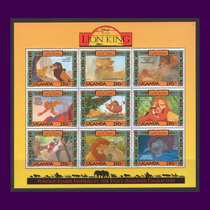 DİSNEY-LION KING-1994 UGANDA-DAMGASIZ MNH KLEINBOGEN