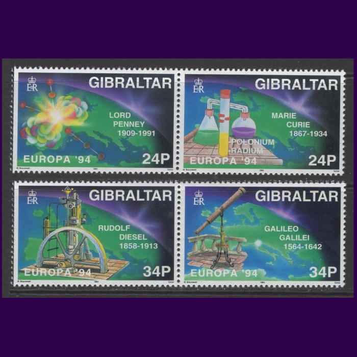 AVRUPA CEPT-1994 GIBRALTAR-DAMGASIZ MNH TAM SET-NOMİNAL: £1.16