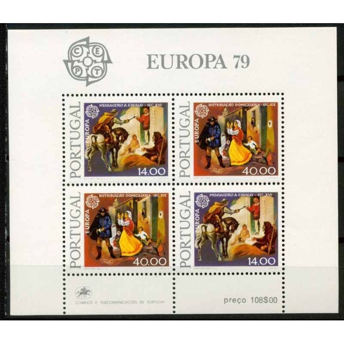 AVRUPA CEPT-1979 PORTEKİZ-DAMGASIZ MNH BLOK-MICHEL KD: 12 EURO