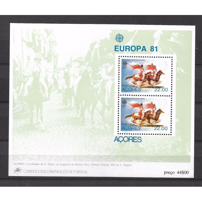 AVRUPA CEPT-1981 AZORES-DAMGASIZ MNH BLOK-MICHEL KD: 4 EURO