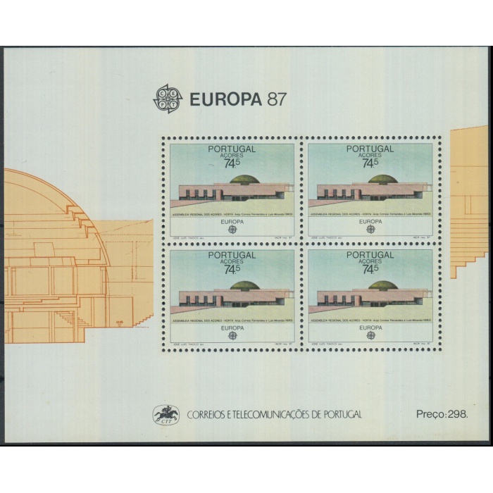 AVRUPA CEPT-1987 AZORES-DAMGASIZ MNH BLOK-MICHEL KD: 11 EURO