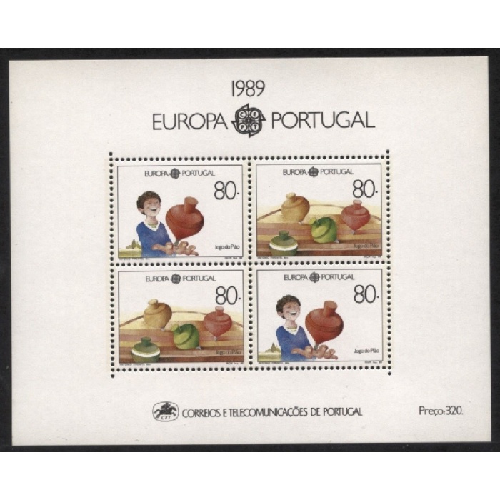 AVRUPA CEPT-1989 PORTEKİZ-DAMGASIZ MNH BLOK-MICHEL KD: 18 EURO