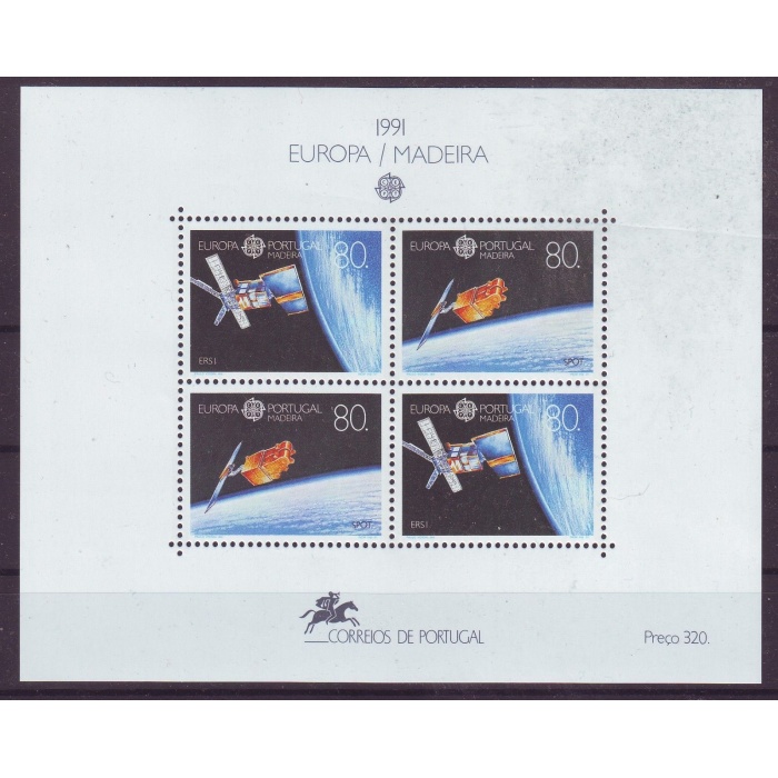 AVRUPA CEPT-1991 MADEIRA-DAMGASIZ MNH BLOK-MICHEL KD: 15 EURO