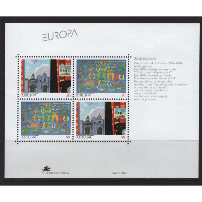 AVRUPA CEPT-1993 PORTEKİZ-DAMGASIZ MNH BLOK-MICHEL KD: 15 EURO