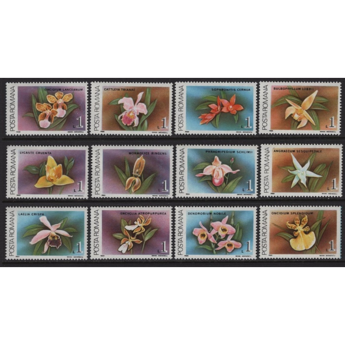 ÇİÇEKLER-ORKİDELER-1988 ROMANYA-DAMGASIZ MNH TAM SET