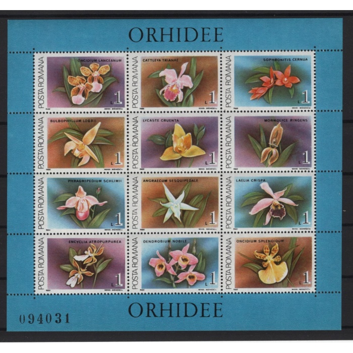 ÇİÇEKLER-ORKİDELER-1988 ROMANYA-DAMGASIZ MNH BLOK