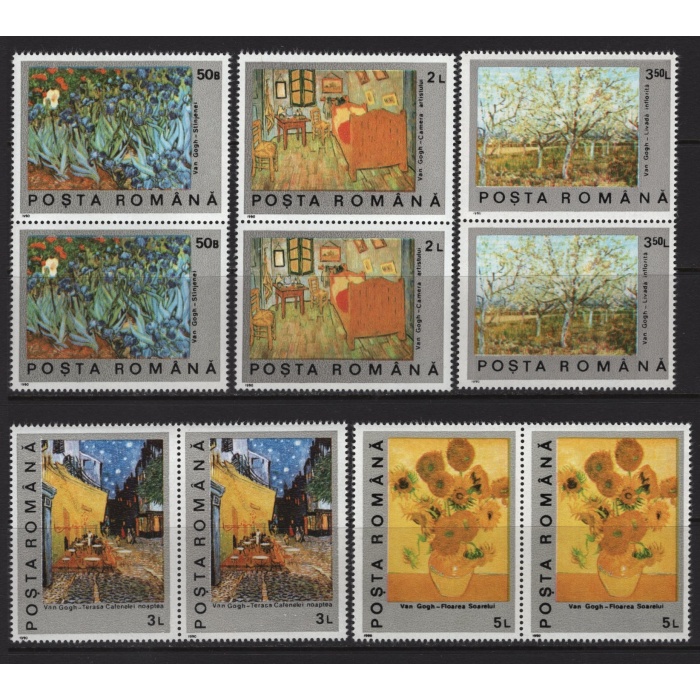 TABLOLAR-VINCENT VAN GOGH-1991 ROMANYA-DAMGASIZ MNH PER TAM SET