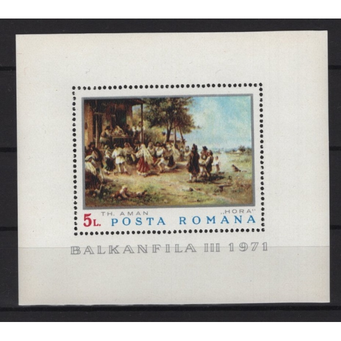 TABLOLAR-1971 ROMANYA-DAMGASIZ MNH BLOK