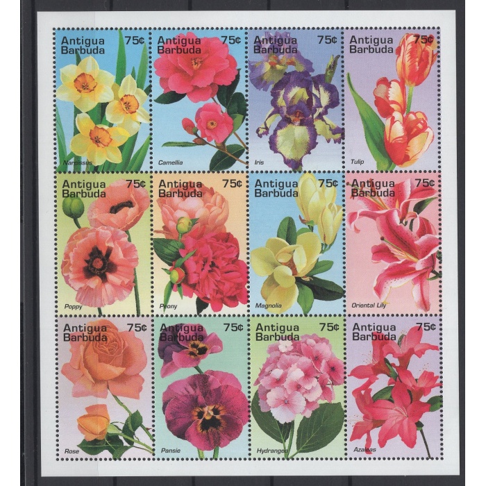 ÇİÇEKLER-1995 ANTIGUA & BARBUDA-DAMGASIZ MNH BLOK