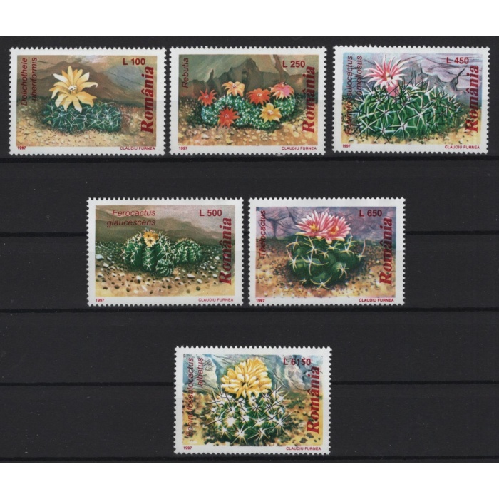 KAKTÜS ÇİÇEKLER-1997 ROMANYA-DAMGASIZ MNH TAM SET