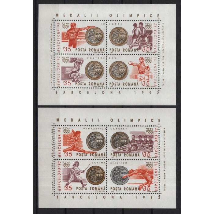 OLİMPİYATLAR-1992 ROMANYA-2 ADET DAMGASIZ MNH BLOK