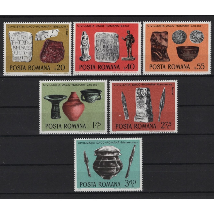 ARKEOLOJİK SANAT ESERLERİ-1976 ROMANYA-DAMGASIZ MNH TAM SET